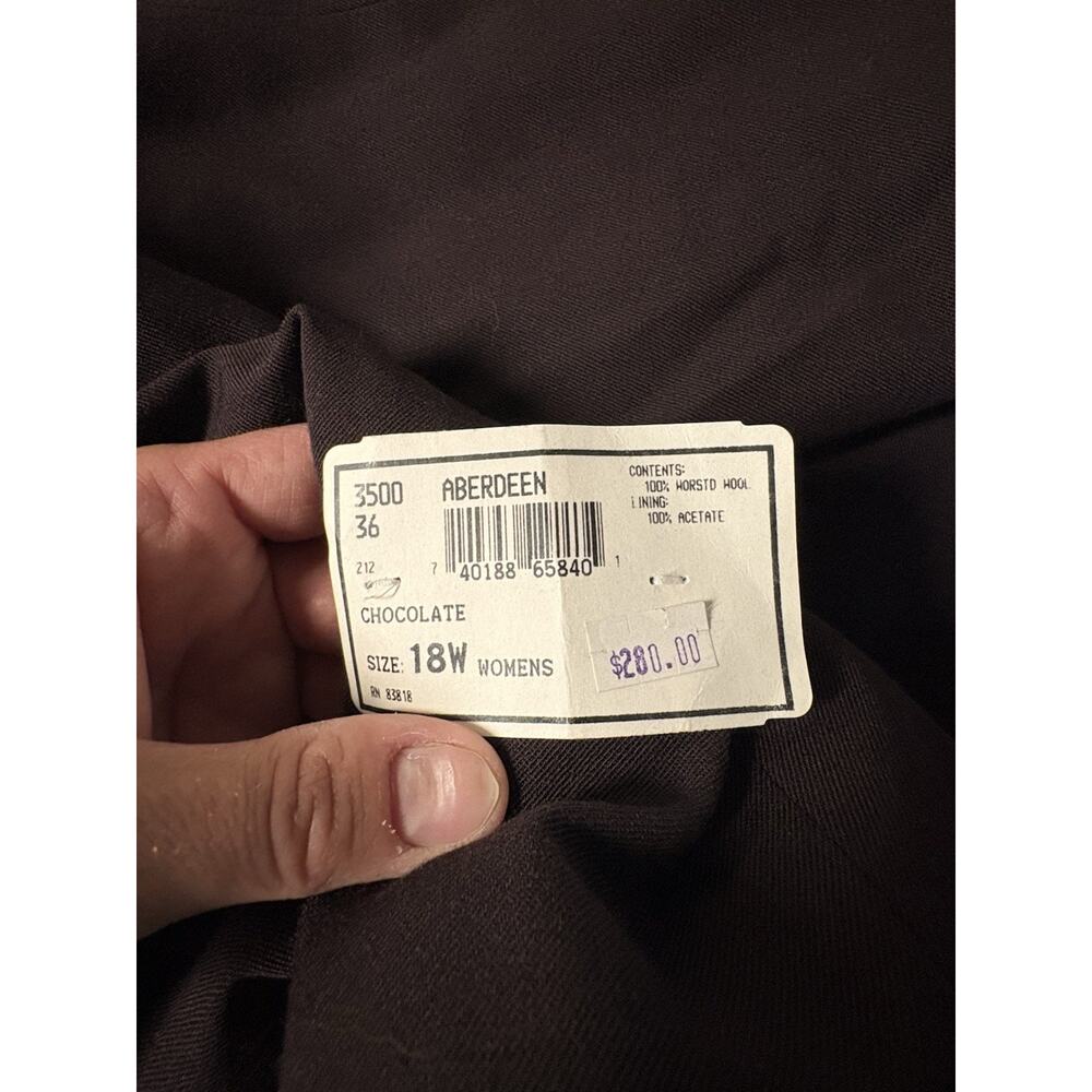 NWT AUSTIN REED Womens 18W 100% Worsted Wool Chocolate Brown Blazer Vintage - Picture 14 of 14